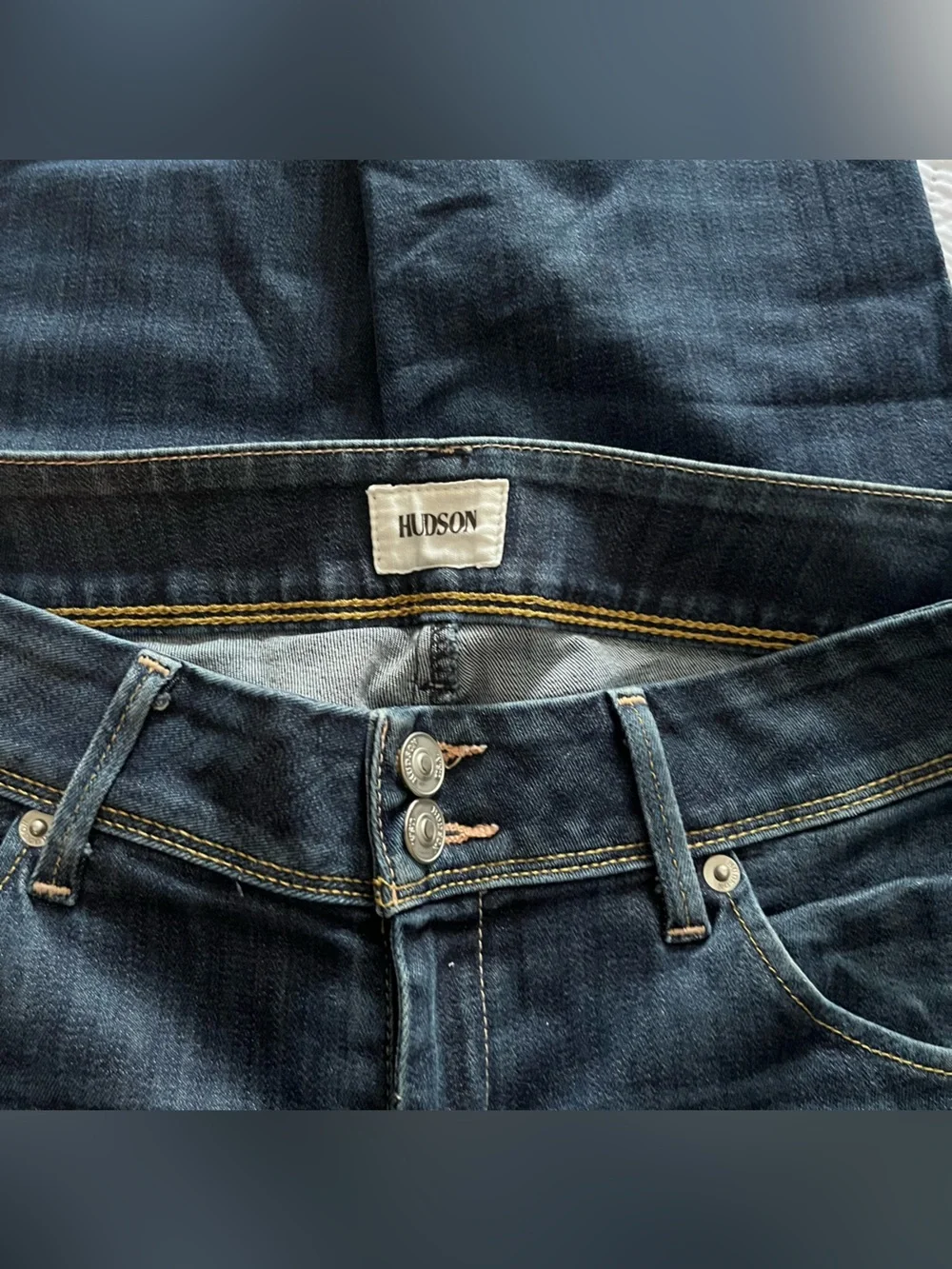 Classic Hudson Women's Collin Flap Pocket Dark Faded Wash Jeans 29 x 31